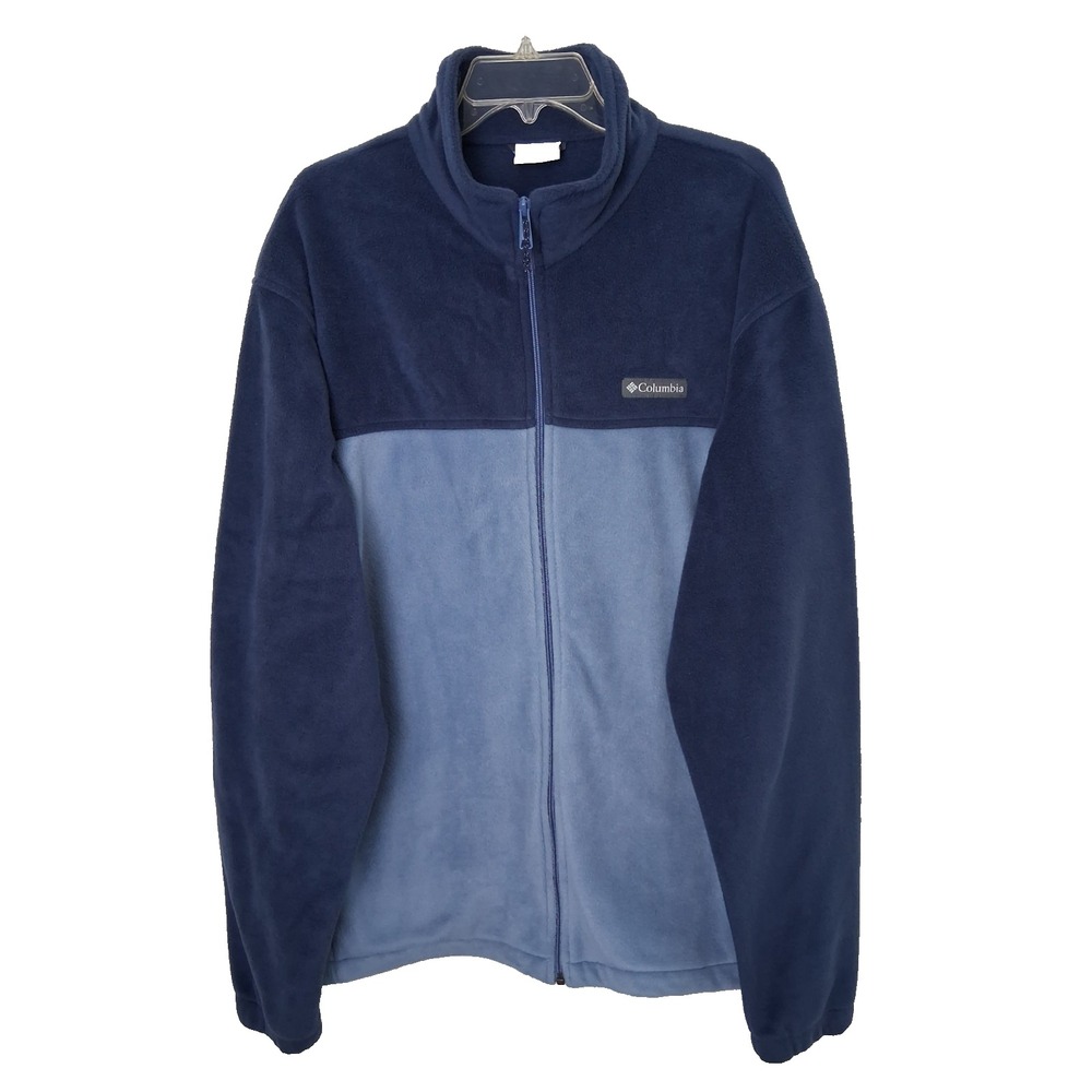 Columbia Color Block Fleece Zip Up Jacket Mens‎ XXL Lightweight Outdoor Hiking